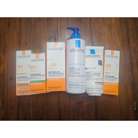 La Roche-Posay Skincare Bundle Anthelios SPF 50 60 100 Cleanser Moisturizer Set